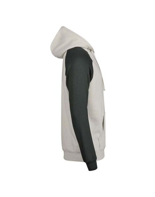 Tee Jays Unlabeled Two-Tone Hooded Sweat - Cement/Dark Green