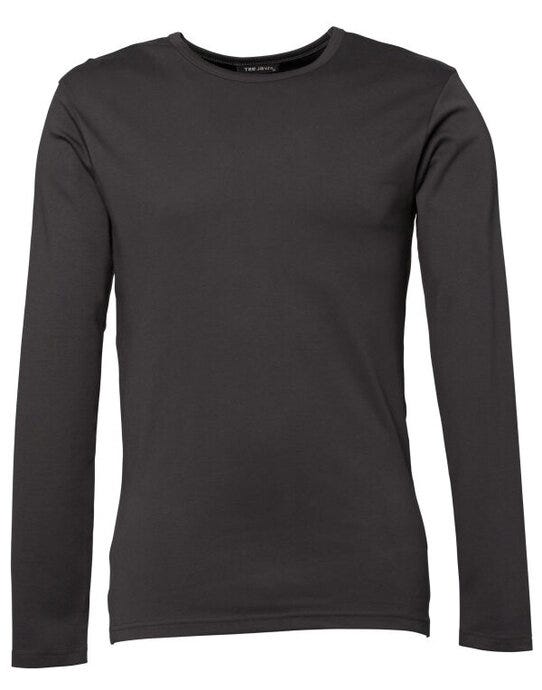 Tee Jays Mens Long Sleeve Interlock Tee - Dark Grey
