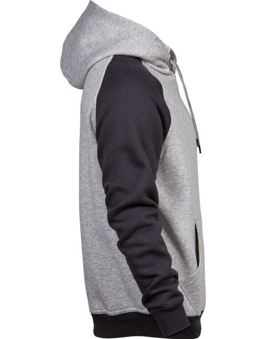 Tee Jays Mens Two-Tone Hooded Sweat - Heather Dark Grey