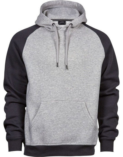 Tee Jays Mens Two-Tone Hooded Sweat - Heather Dark Grey