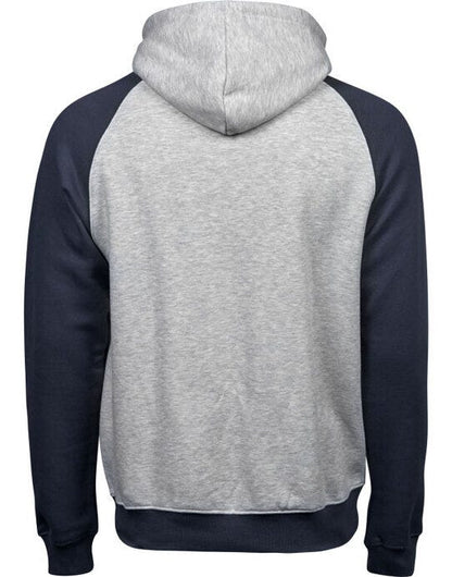 Tee Jays Mens Two-Tone Hooded Sweat - Heather Navy