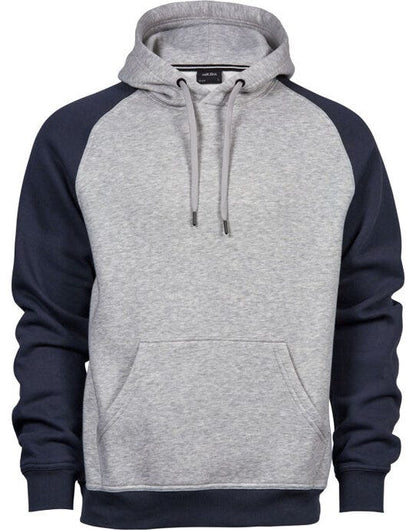 Tee Jays Mens Two-Tone Hooded Sweat - Heather Navy