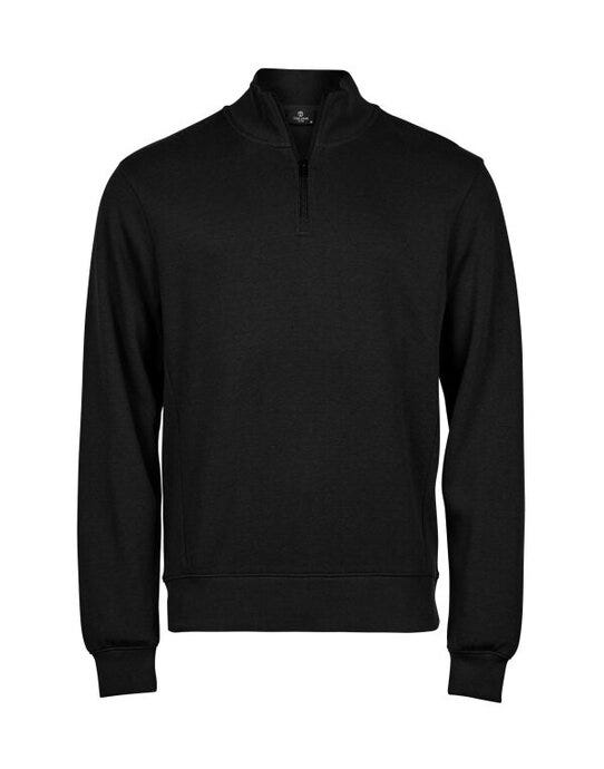Tee Jays Ribbed Interlock Half Zip - Black
