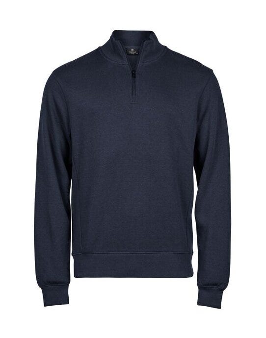 Tee Jays Ribbed Interlock Half Zip - Navy