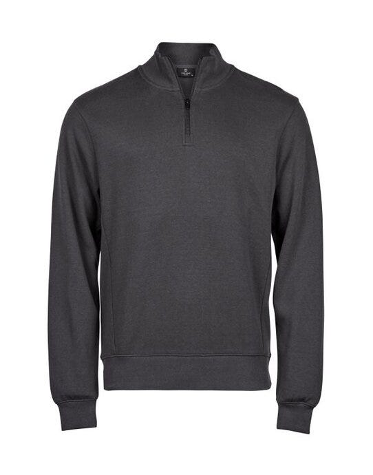 Tee Jays Ribbed Interlock Half Zip - Dark Grey