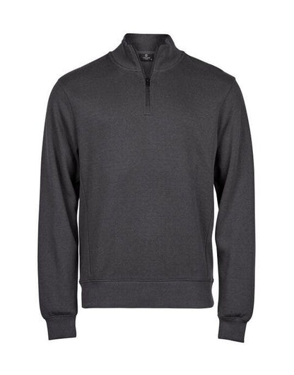 Tee Jays Ribbed Interlock Half Zip - Dark Grey