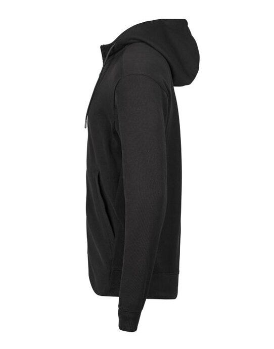 Tee Jays Ribbed Interlock Hood Full Zip - Black