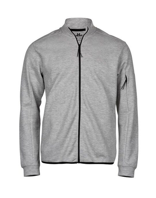 Tee Jays Athletic Full Zip Cardigan - Heather Grey