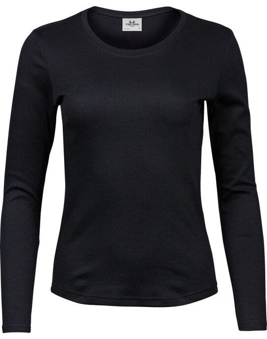 Tee Jays Lady Long Sleeve Interlock Tee - Black