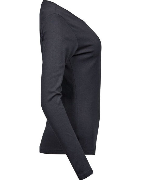 Tee Jays Lady Long Sleeve Interlock Tee - Dark Grey