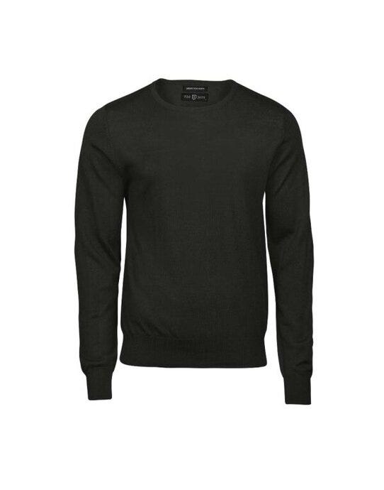 Tee Jays Mens Crew Neck Knitted Sweater - Pine
