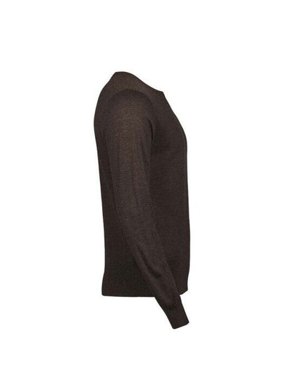 Tee Jays Mens Crew Neck Knitted Sweater - Mocha