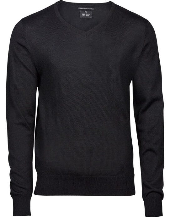 Tee Jays Mens V Neck Knitted Sweater - Black