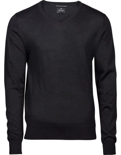 Tee Jays Mens V Neck Knitted Sweater - Black