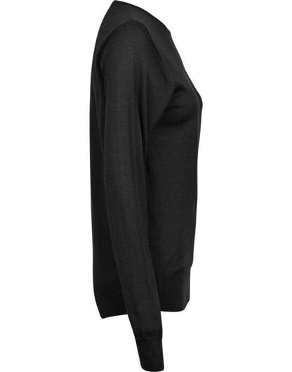 Tee Jays Womens Crew Neck Sweater - Black