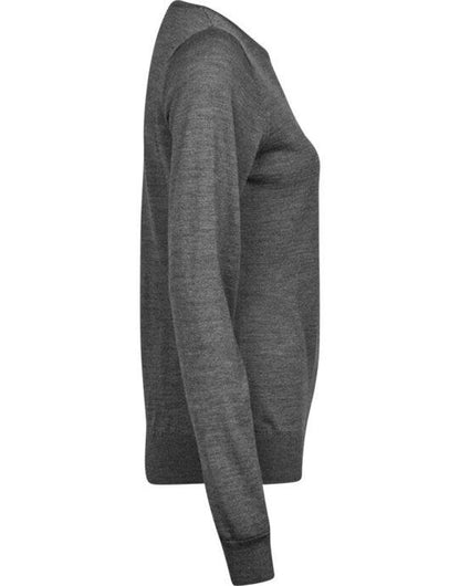 Tee Jays Womens Crew Neck Sweater - Grey Melange