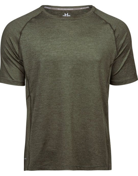 Tee Jays Mens CoolDry Tee - Olive Melange