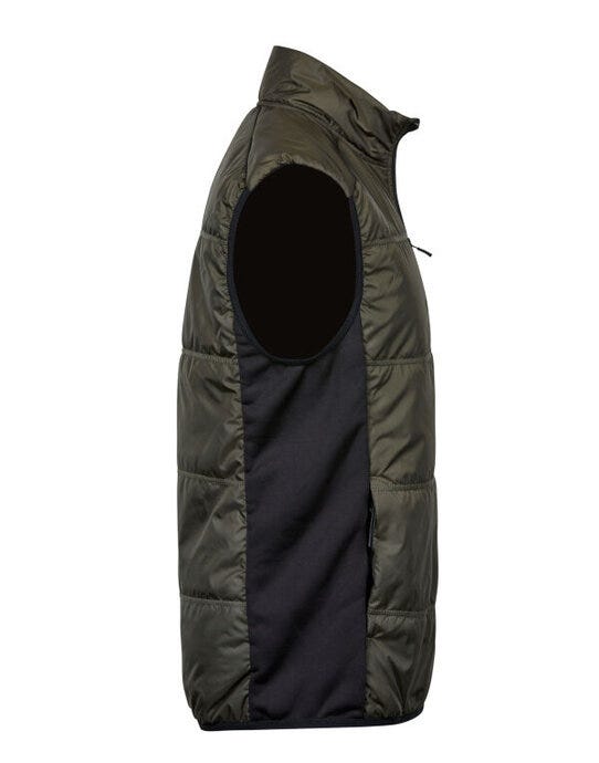 Tee Jays Hybrid-Stretch Bodywarmer - Deep Green/ Black