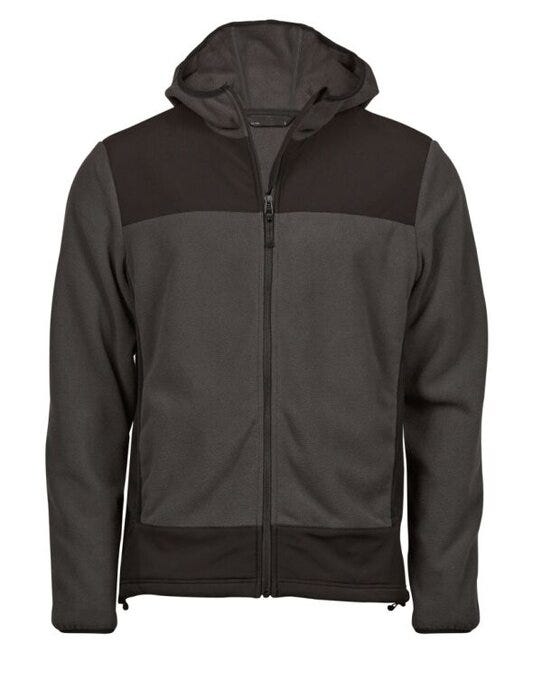 Tee Jays TeeJays Mens Mountain Hooded Fleece - Asphalt/Black