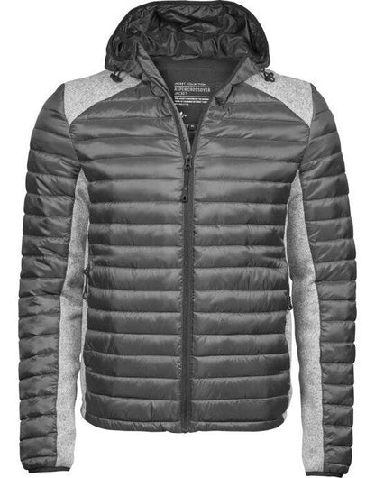 Tee Jays Mens Hooded Outdoor Crossover - Space Grey/Grey Melange