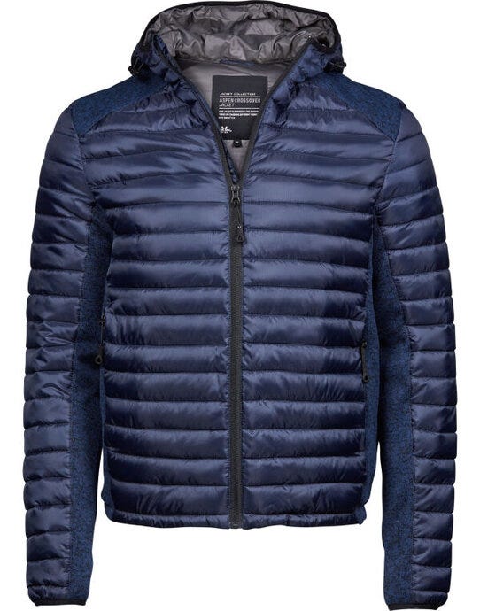 Tee Jays Mens Hooded Outdoor Crossover - Navy/Navy Melange