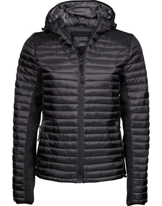Tee Jays Ladies Aspen Crossover Jacket - Black/Black Melange
