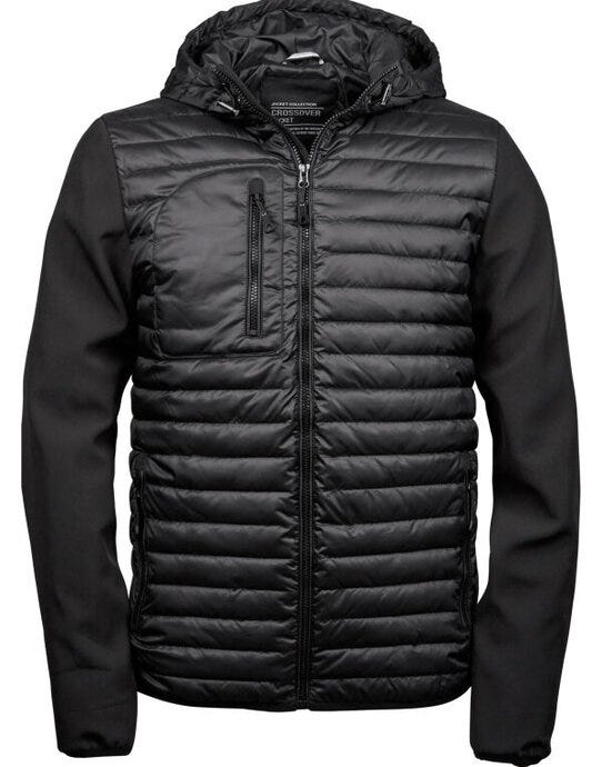 Tee Jays Mens Hooded Crossover Jkt - Black