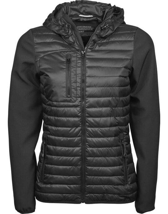 Tee Jays Womens Hooded Crossover Jkt - Black