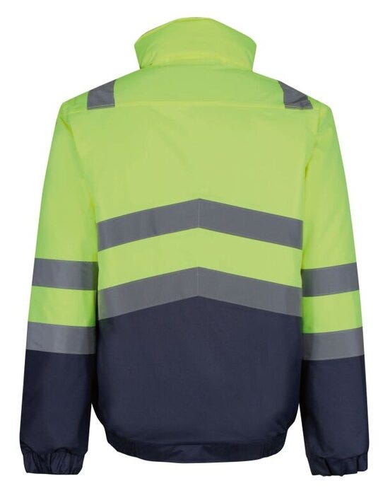 Regatta High Visibility Regatta Hi Vis Pro Classic Bomber Jacket - Hi-Vis Yellow/Navy