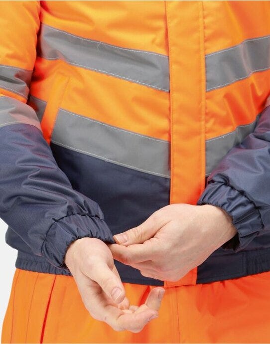 Regatta High Visibility Regatta Hi Vis Pro Classic Bomber Jacket - Hi Vis Orange/Navy