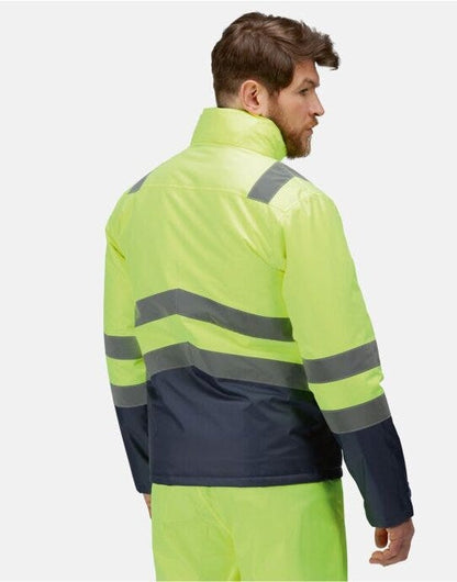 Regatta High Visibility Regatta Hi VIs Pro Insulated Parka - Hi-Vis Yellow/Navy