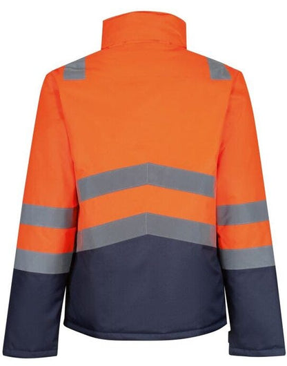 Regatta High Visibility Regatta Hi VIs Pro Insulated Parka - Hi Vis Orange/Navy