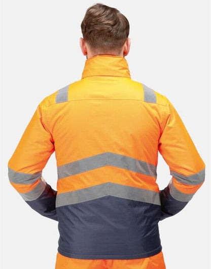 Regatta High Visibility Regatta Hi VIs Pro Insulated Parka - Hi Vis Orange/Navy