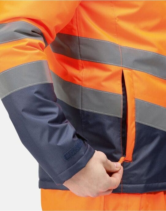 Regatta High Visibility Regatta Hi VIs Pro Insulated Parka - Hi Vis Orange/Navy