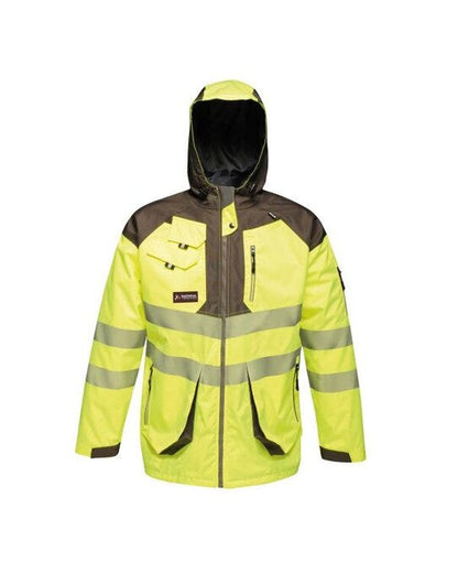 Regatta High Visibility Regatta Hi Vis Parka Jacket - Yellow/Grey