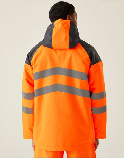Regatta High Visibility Regatta Hi Vis Parka Jacket - Orange/Grey