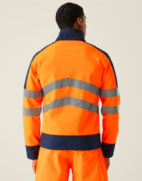 Regatta High Visibility Regatta Hi-Vis Pro 3 Layer Softshell - Orange/Navy