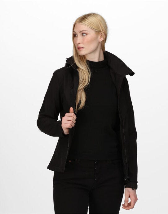 Regatta Professional Regatta Womens Venturer Hooded Softshell - Black/Black