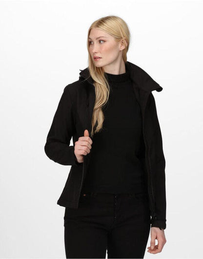 Regatta Professional Regatta Womens Venturer Hooded Softshell - Black/Black