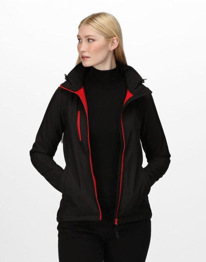 Regatta Professional Regatta Womens Venturer Hooded Softshell - Black/Red