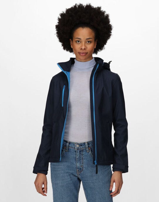 Regatta Professional Regatta Womens Venturer Hooded Softshell - Navy/ French Blue