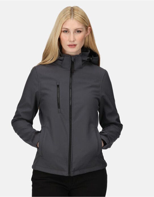 Regatta Professional Regatta Womens Venturer Hooded Softshell - Seal Grey/Black