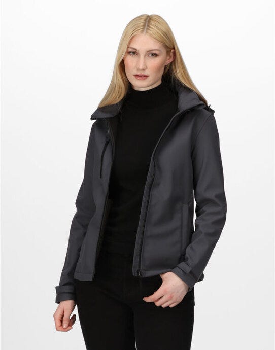 Regatta Professional Regatta Womens Venturer Hooded Softshell - Seal Grey/Black
