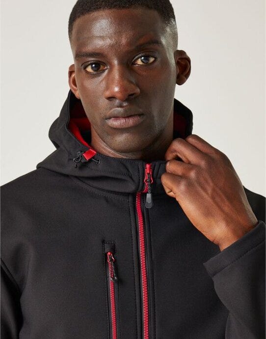 Regatta Professional Regatta Navigate 2-Layer Hood Softshell - Black/Classic Red