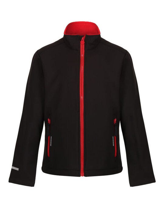 Regatta Junior Ablaze 2 Layer Softshell - Black/Classic Red