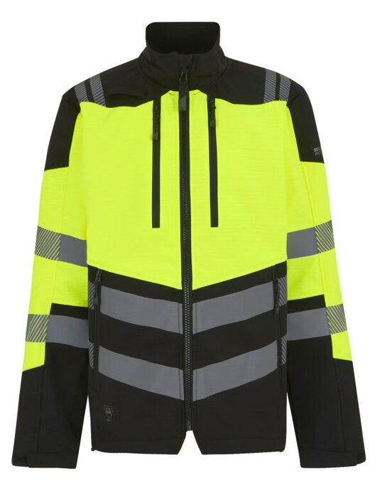 Regatta High Visibility Regatta Hi-Vis X-Pro 3 Layer Softshell - Black/Hi-Vis Yellow