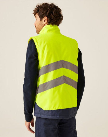 Regatta High Visibility Regatta Hi-Vis Pro Insulated Bodywarmer - Yellow/Navy