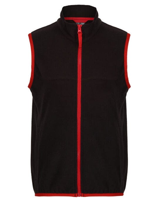 Regatta Junior Micro Fleece Bodywarmer - Black/Classic Red