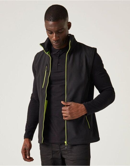 Regatta Professional Regatta Navigate 2L Softshell Bodywarmer - Black/Lime