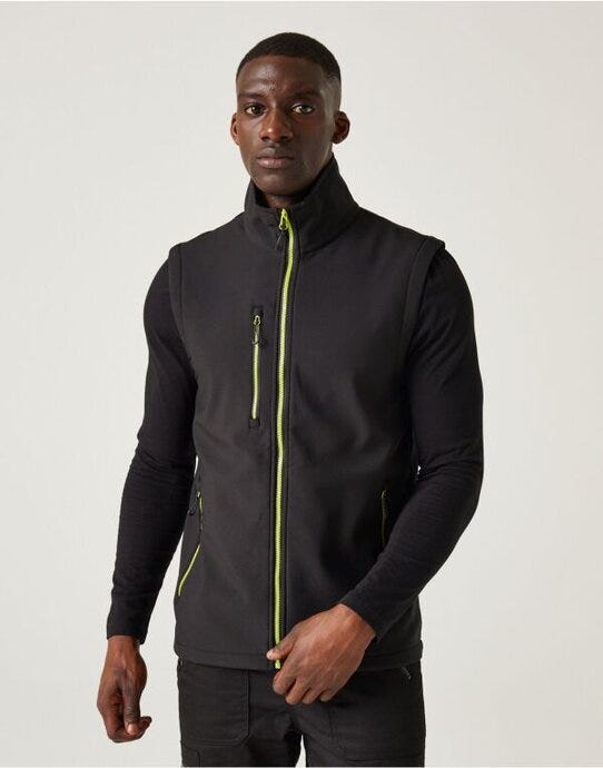 Regatta Professional Regatta Navigate 2L Softshell Bodywarmer - Black/Lime